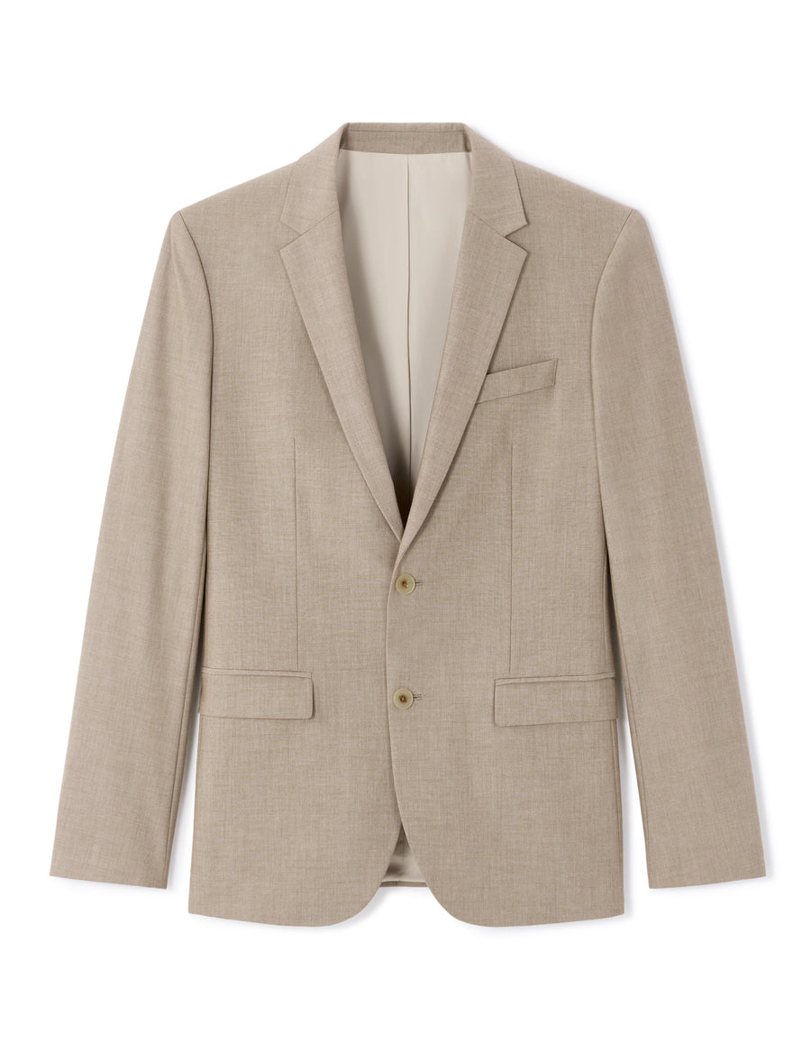 Slim Fit Poly Viscose Blazer - Beige