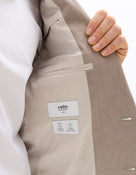 Slim Fit Poly Viscose Blazer - Beige
