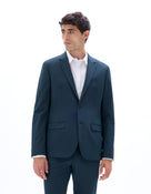 Slim Fit Poly-Viscose Solid Lapel Collar Blazer