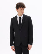 Slim Fit Poly Viscose Blazer - Black