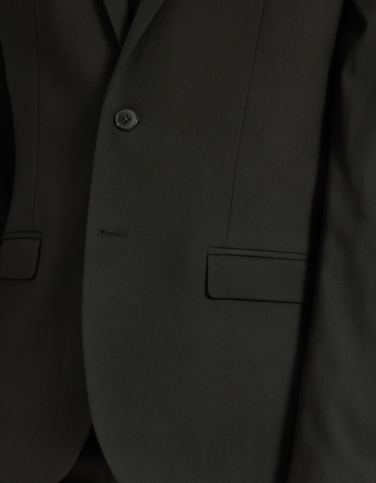 Slim Fit Poly Viscose Blazer - Black