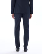 Slim Fit Poly Viscose Formal Trousers - Navy Blue