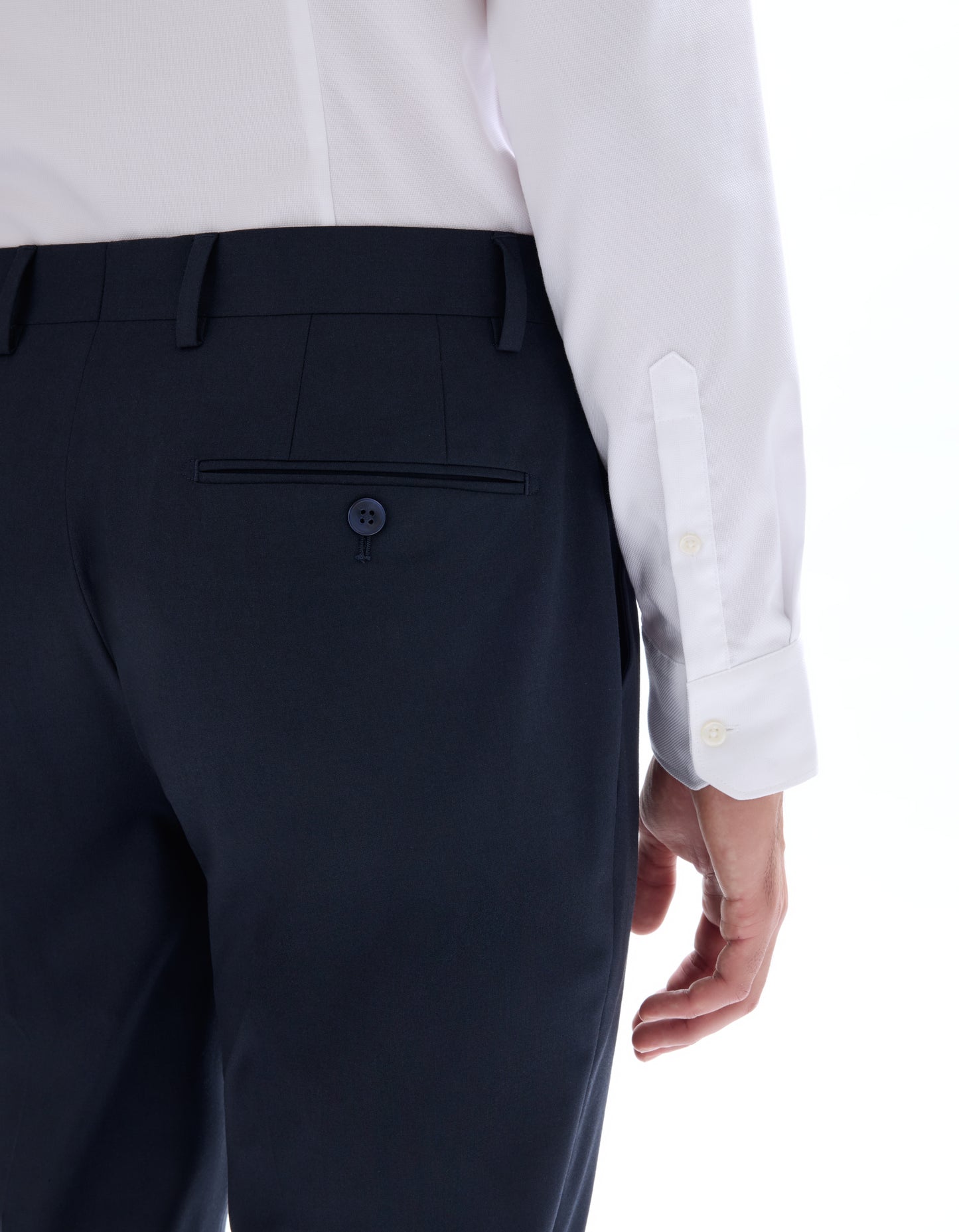 Slim Fit Poly Viscose Formal Trousers - Navy Blue