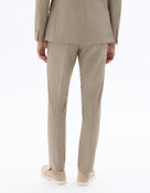 Slim Fit Poly Viscose Formal Trousers - Beige