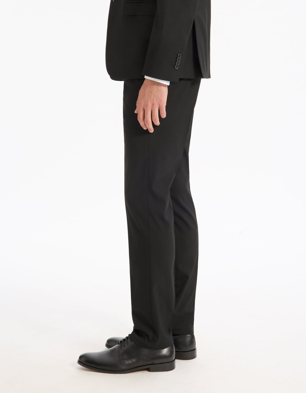 Slim Fit Poly Viscose Formal Trousers - Black