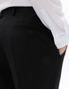 Slim Fit Poly Viscose Formal Trousers - Black
