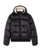 Regular Fit 100% Polyamide Solid Hooded Jackets - Black