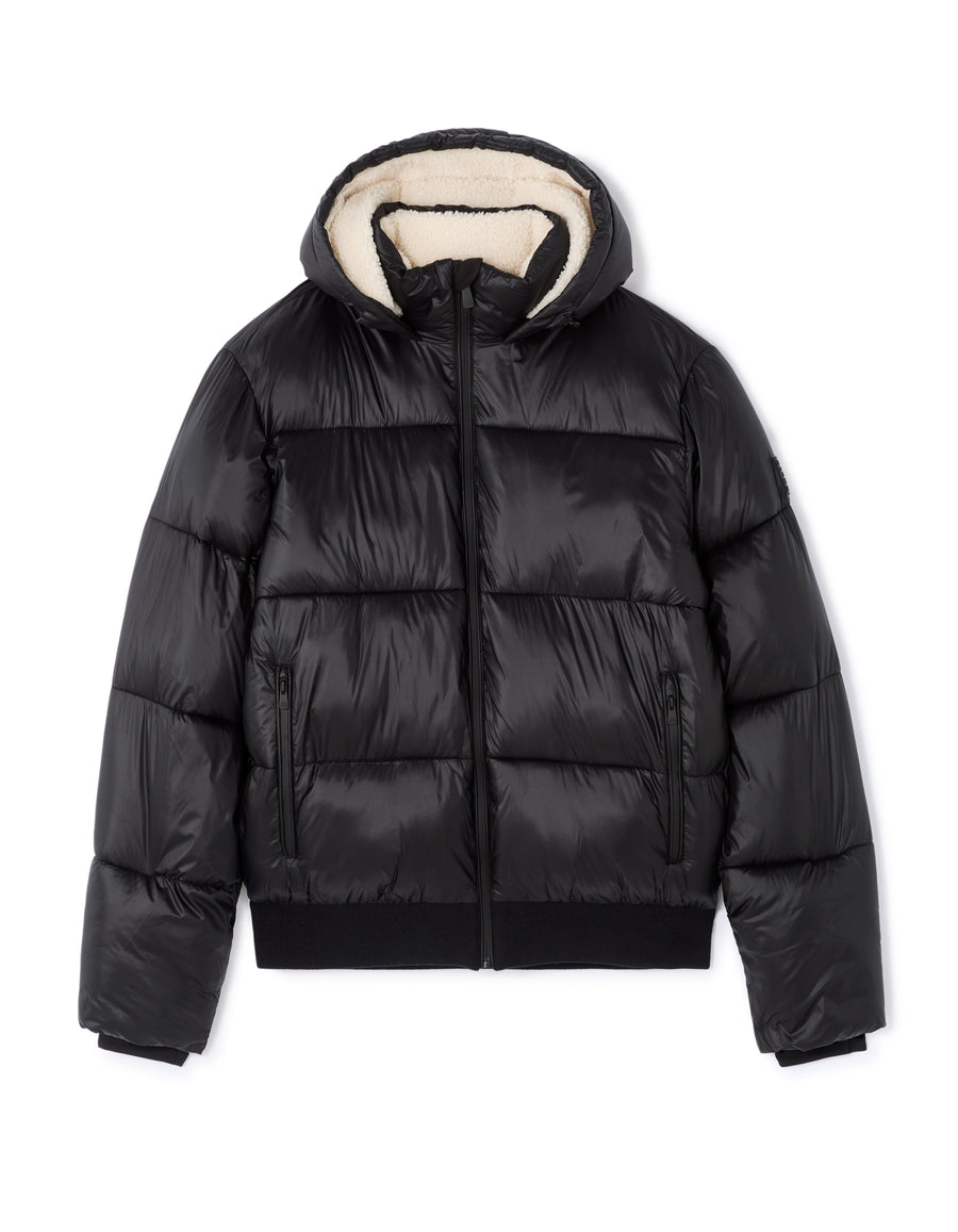 Regular Fit 100% Polyamide Solid Hooded Jackets - Black