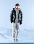 Regular Fit 100% Polyamide Solid Hooded Jackets - Black
