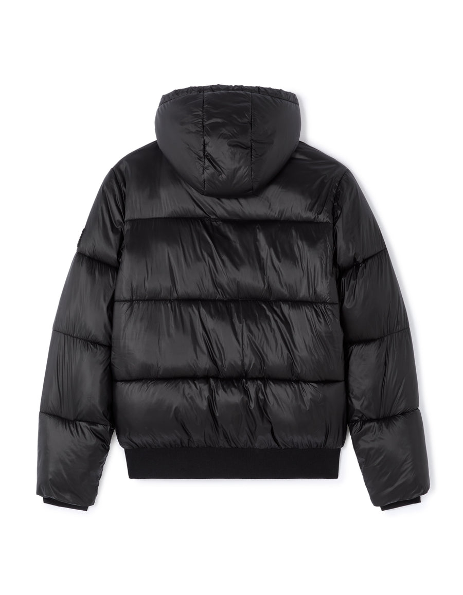 Regular Fit 100% Polyamide Solid Hooded Jackets - Black