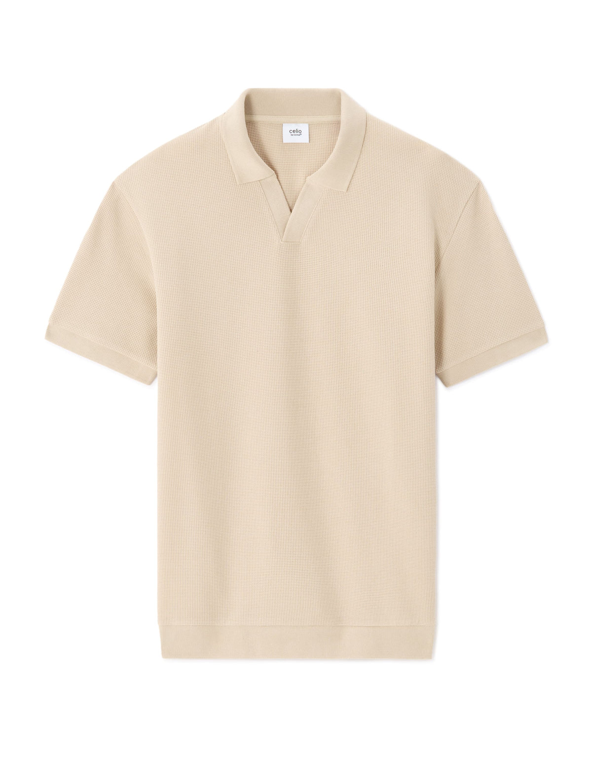 Regular Fit Polyester T-Shirt - Beige