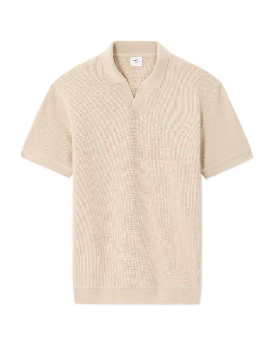 Regular Fit Polyester T-Shirt - Beige