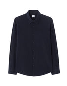Regular Fit Cotton Spread Collar Shirt - Navy Blue