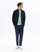 Regular Fit Cotton Spread Collar Shirt - Navy Blue