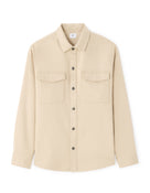 Oversized Fit Polyester Spread Collar Shirt - Beige