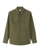Oversized Fit Polyester Spread Collar Shirt - Khaki