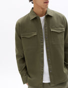 Oversized Fit Polyester Spread Collar Shirt - Khaki