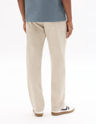 Straight Fit Stretch Cotton Trousers - Beige