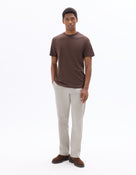 Straight Fit 100% Cotton Solid Casual Trouser - Grey