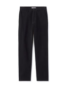 Straight Fit Stretch Cotton Trousers - Black