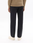 Straight Fit Stretch Cotton Trousers - Black
