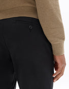 Straight Fit Stretch Cotton Trousers - Black