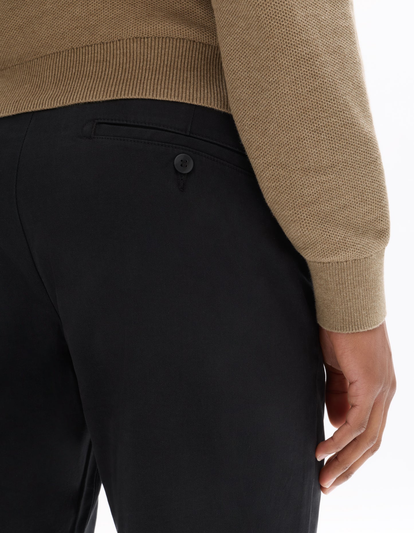 Celio* Black Cotton Men Straight Fit Solid Trousers