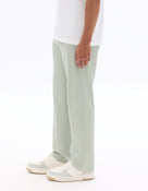 Straight Fit 100% Cotton Solid Casual Trouser - Green
