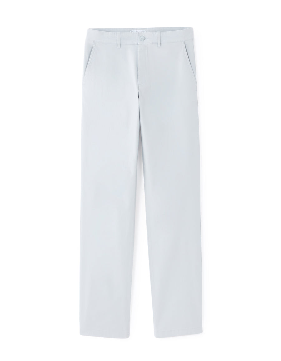 Straight Fit 100% Cotton Solid Casual Trouser - Blue