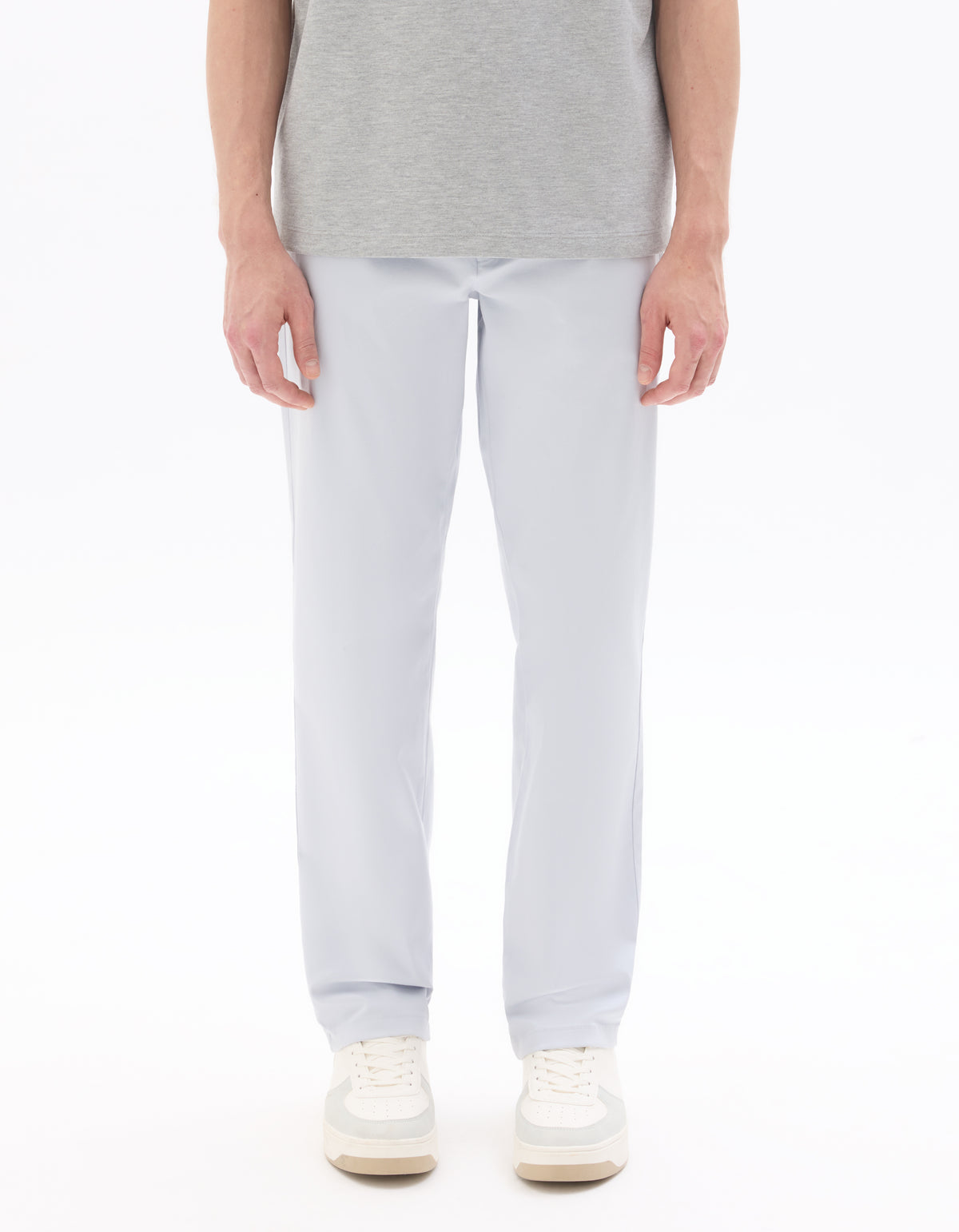 Straight Fit 100% Cotton Solid Casual Trouser - Blue