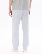 Straight Fit 100% Cotton Solid Casual Trouser - Blue