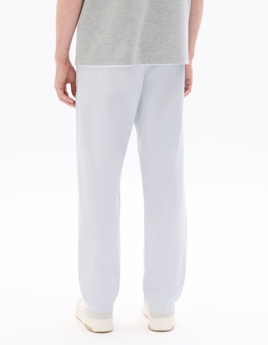 Straight Fit 100% Cotton Solid Casual Trouser - Blue
