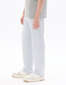 Straight Fit 100% Cotton Solid Casual Trouser - Blue