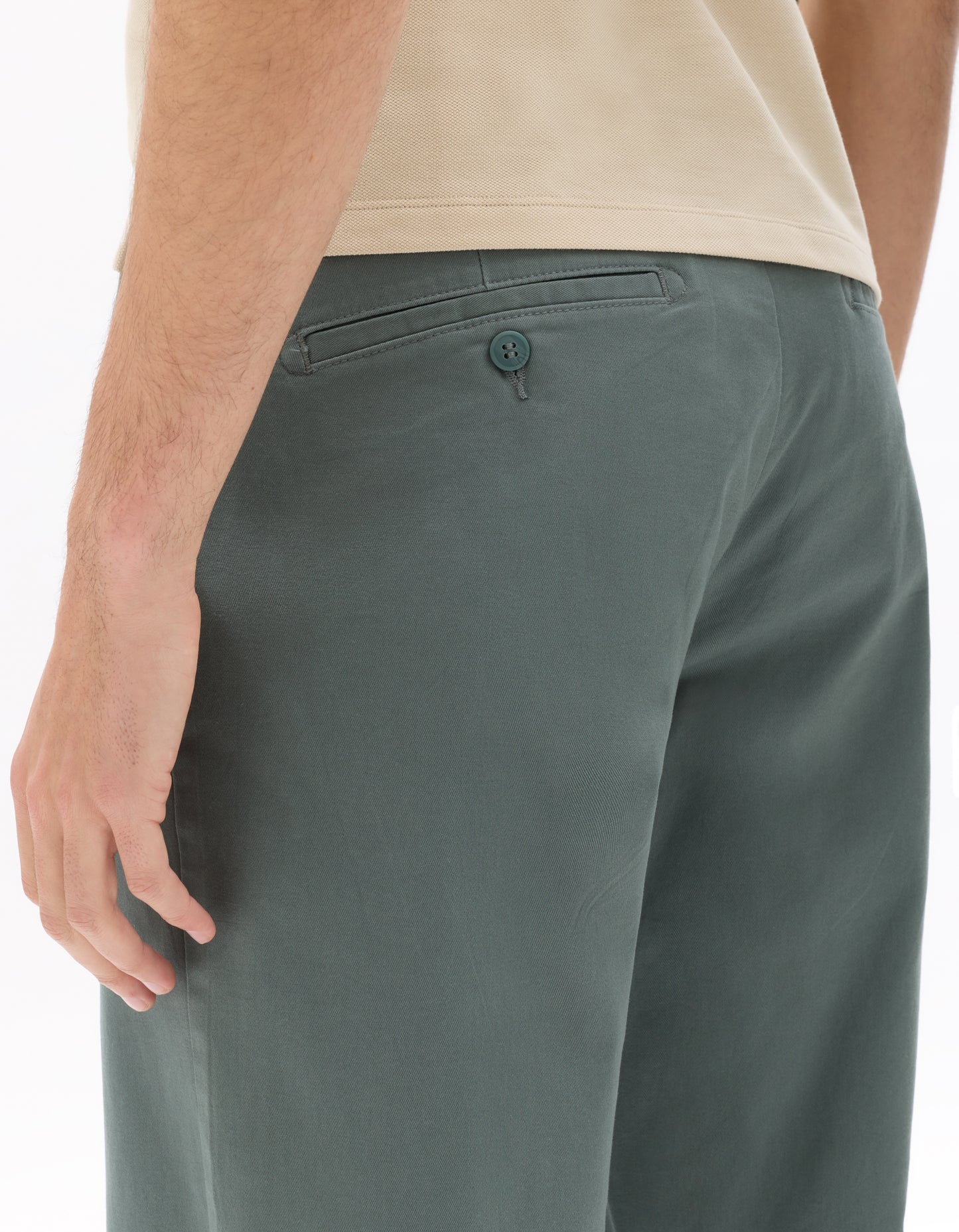 Celio* Solid Green Cotton Men Straight Fit Trousers