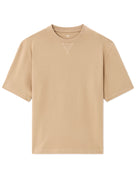 Oversized Fit 100% Cotton Crew Neck T-Shirt - Taupe Beige
