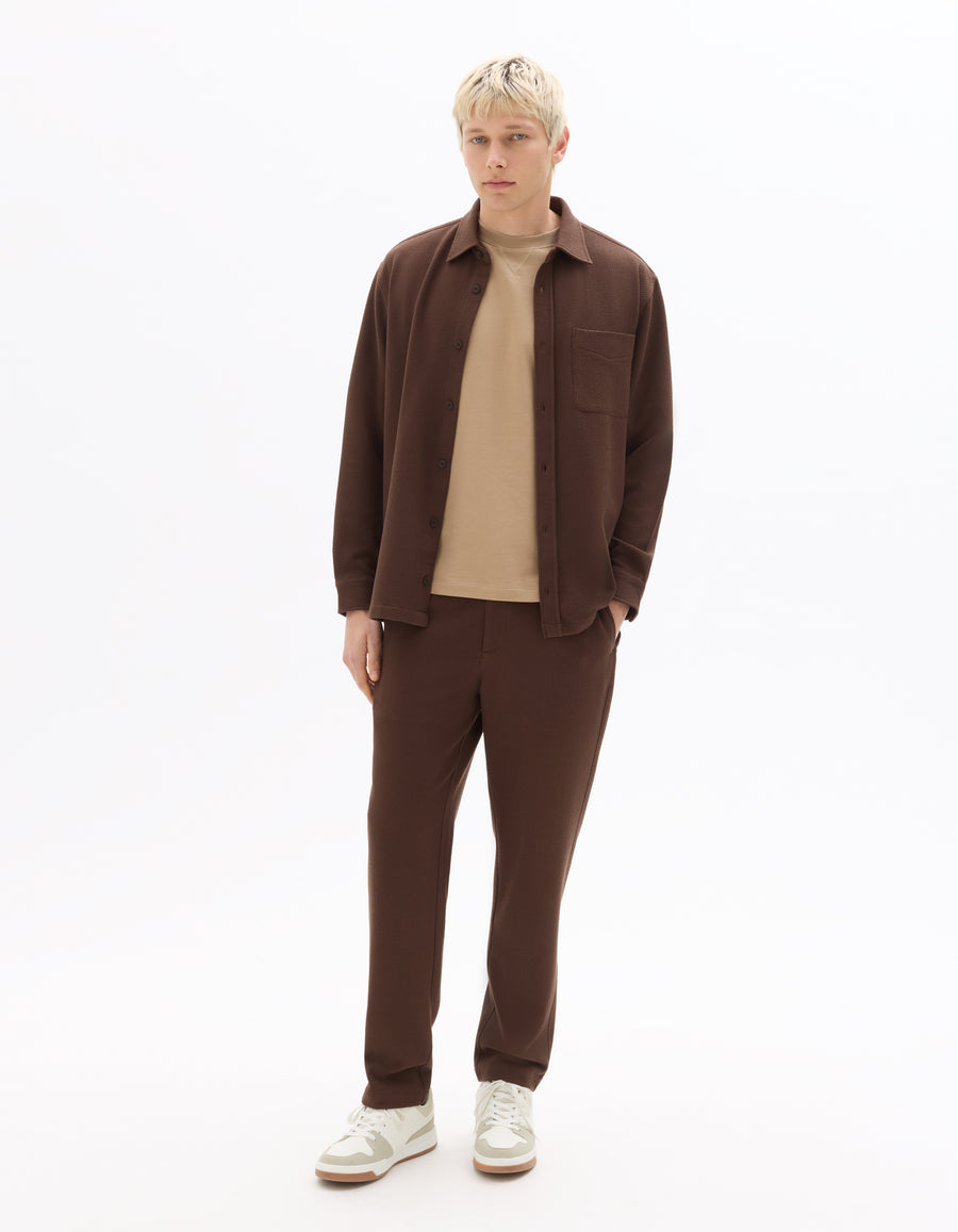 Oversized Fit 100% Cotton Crew Neck T-Shirt - Taupe Beige
