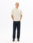 Oversized Fit 100% Cotton Crew Neck T-Shirt - Ecru