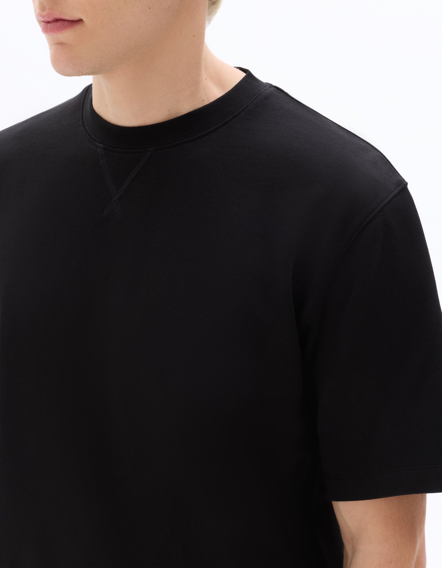 Celio Solid Oversized Cotton Black Tshirts