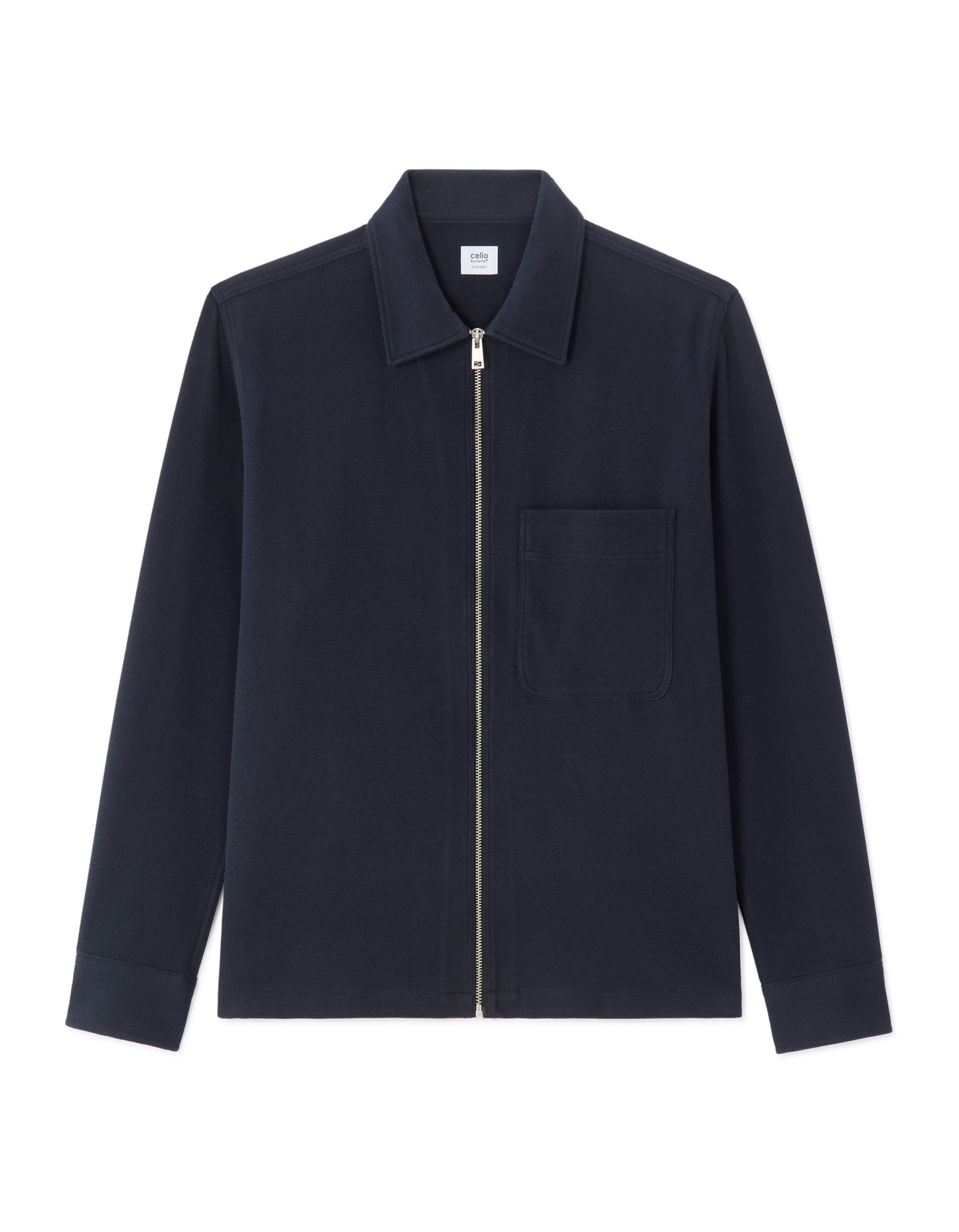 Oversized Fit Spread Collar Shirt - Navy Blue