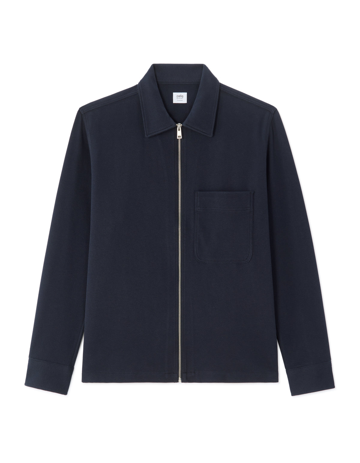 Oversized Fit Spread Collar Shirt - Navy Blue