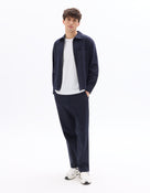Oversized Fit Spread Collar Shirt - Navy Blue