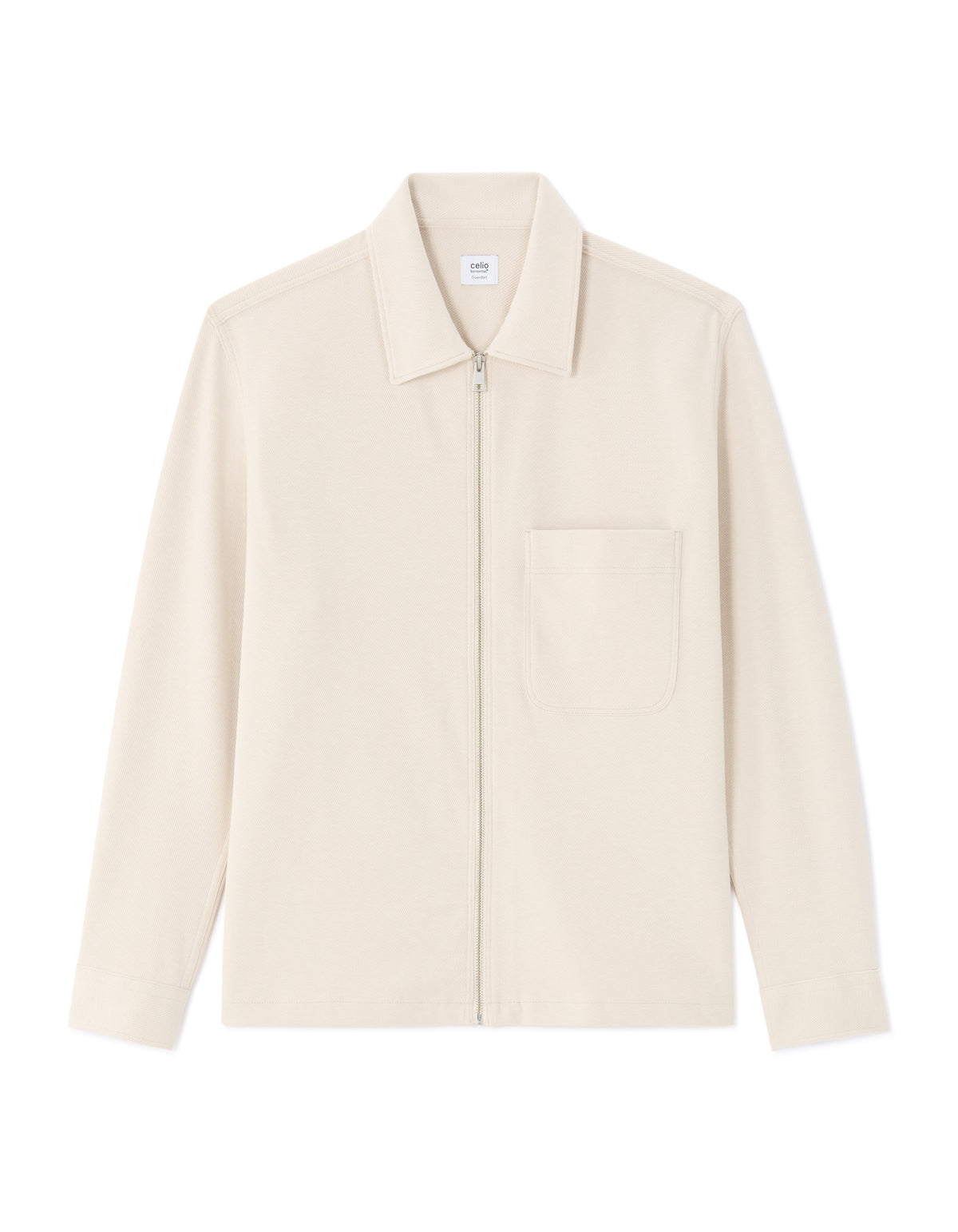 Oversized Fit Spread Collar Shirt - Beige