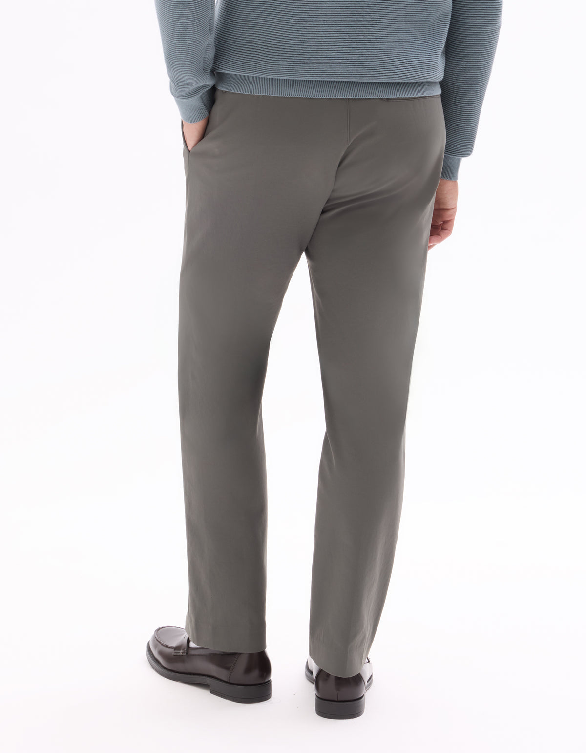 Straight Fit 100% Polyester Trousers - Grey
