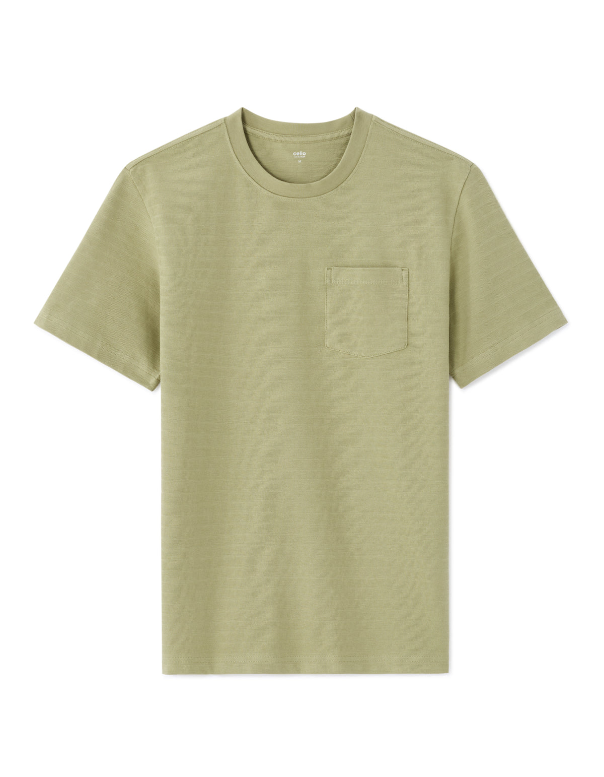 Boxy Fit Stretch Cotton Crew Neck T-Shirt - Green