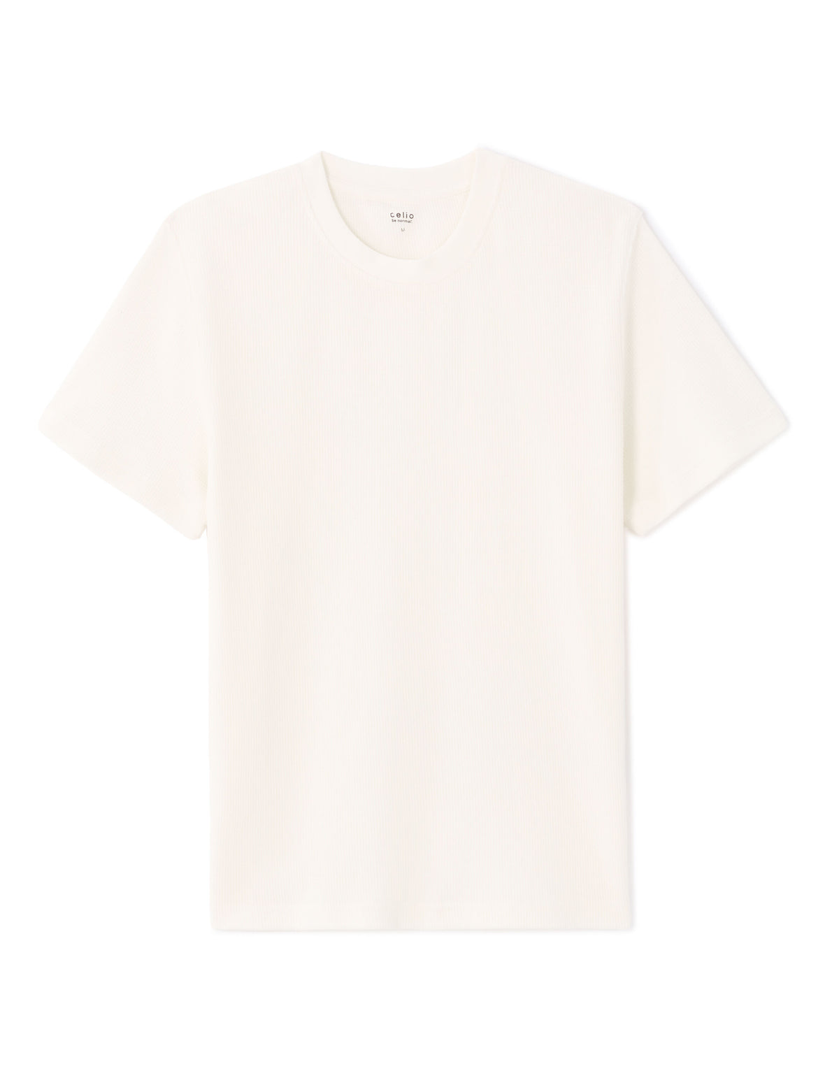 Boxy Fit Stretch Cotton Crew Neck T-Shirt - Beige