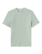 Boxy Fit Stretch Cotton Crew Neck T-Shirt - Green