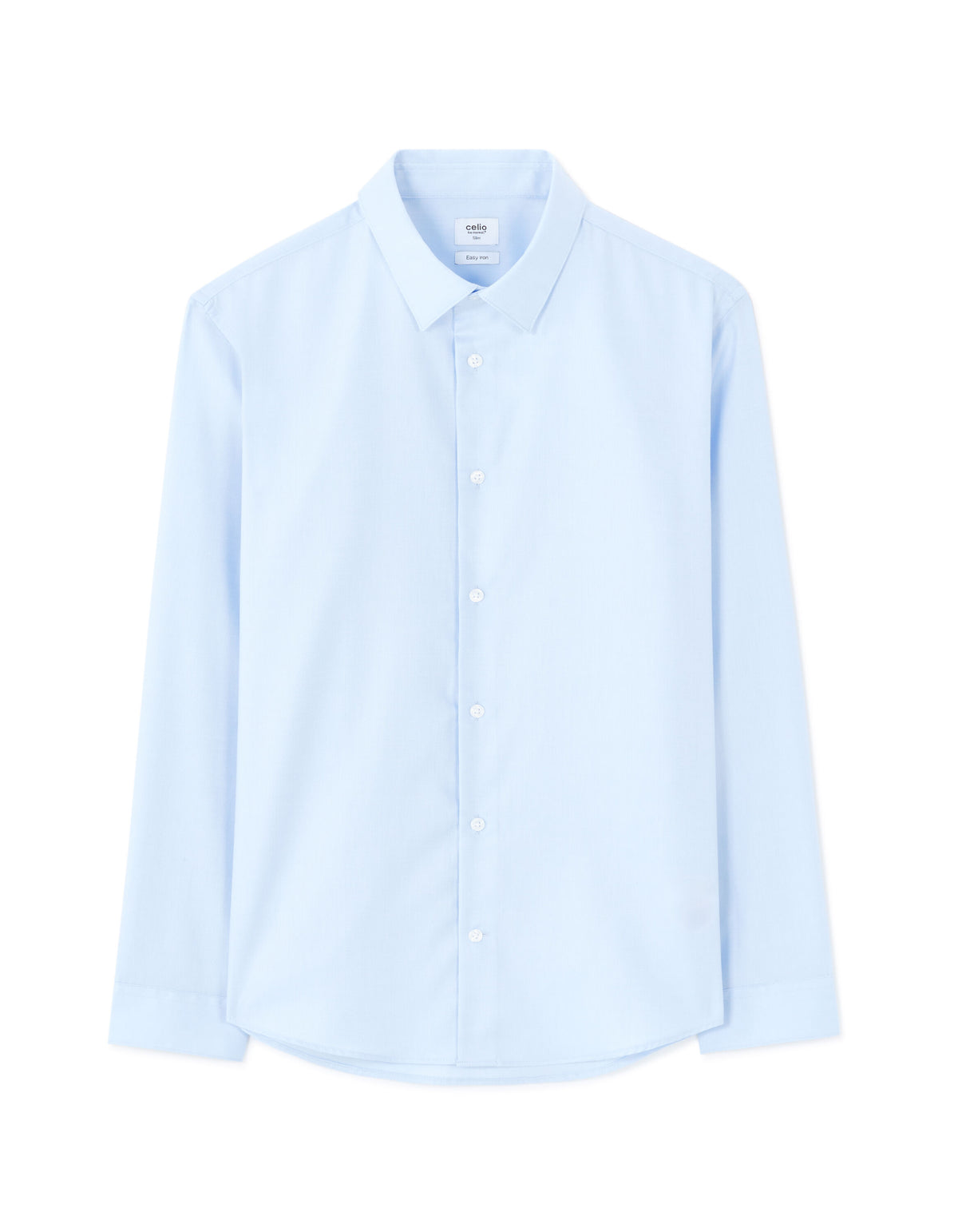 Slim Fit 100% Cotton Solid Spread Collar Shirts - Blue