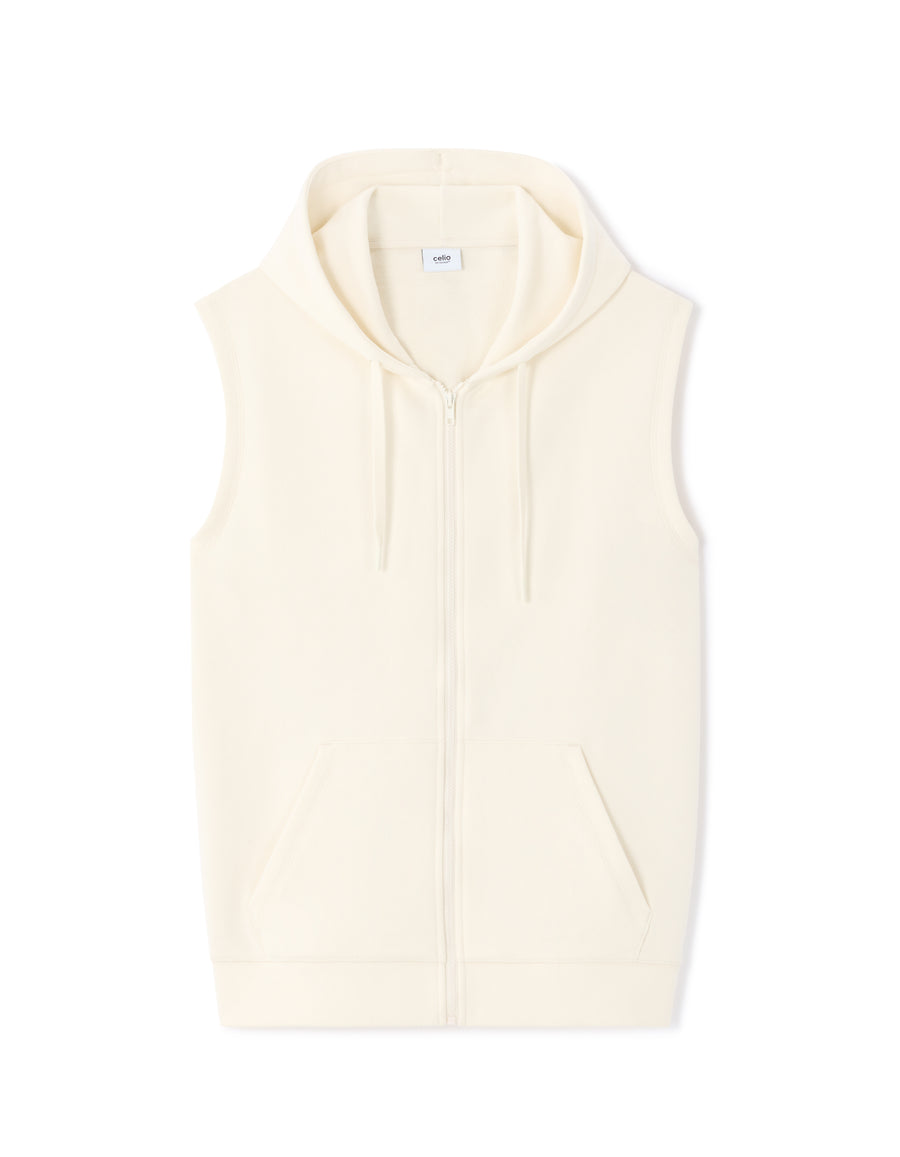 Regular Fit 100% Cotton Hooded Sweatshirt - Off White