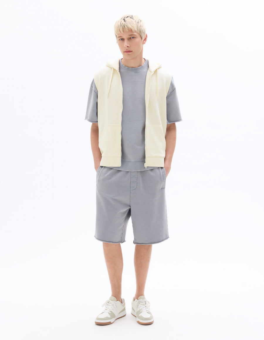 Regular Fit 100% Cotton Hooded Sweatshirt - Off White
