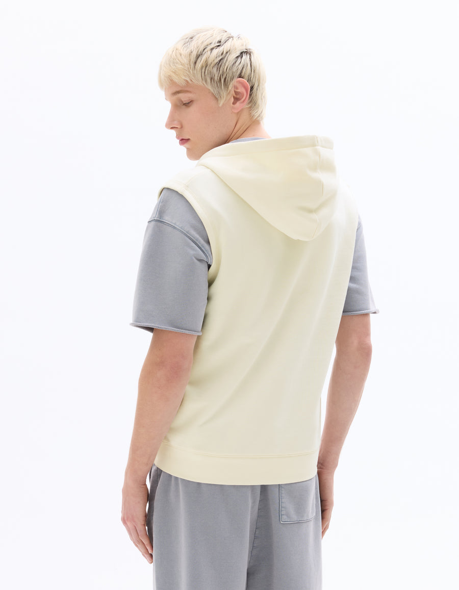 Regular Fit 100% Cotton Hooded Sweatshirt - Off White